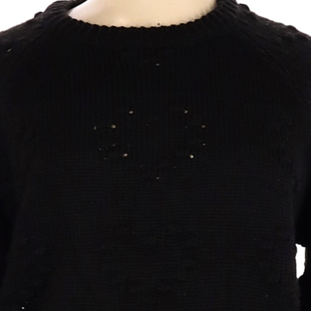 NWT John + Jenn Caviar Black on Black Heart Pattern Super Soft Pullover Size XL - Picture 3 of 4